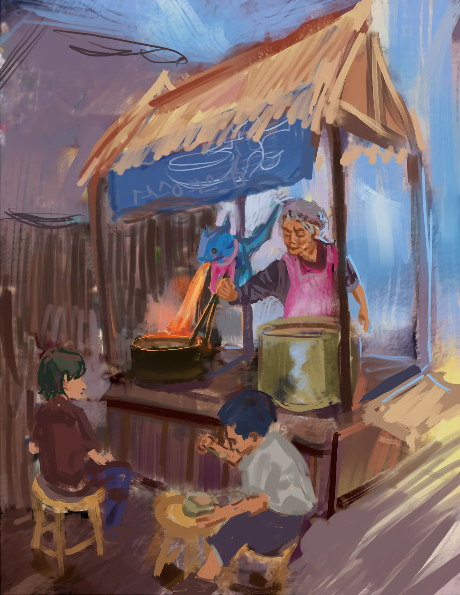 A dragon food stall concept
